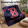 Boston Red Sox Egendefinert Flanell Kastepledd Trykk Navnet Ditt Tekst Mykt Varmt Teppe Julegave
