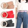 Women's Belt Buckle Fashionable Sweet Pearl Belt Paired with Dress Decoration Belt for Women