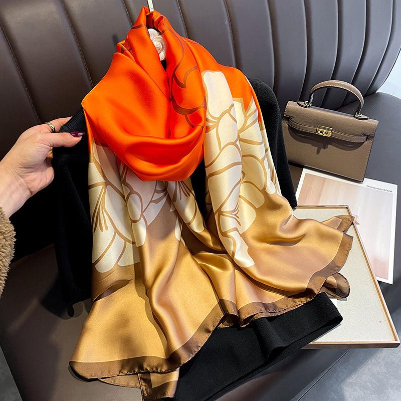 

180*90 см брендовый летний женский шарф, модные качественные мягкие шелковые шарфы, женские шали, платки, пляжные накидки, шелковая бандана 90-180cm