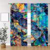 2pcs Brilliant Colored Glass Stone Printed Curtain for Home Decor - Rod Pocket Window Treatment for Bedroom   Office   Kitchen