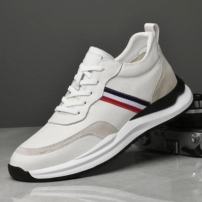 Wear-resistant Men's Sneakers Fashion Genuine Leather Casual Shoes Sports Running Soft Sneakers High Quality Male Treking Shoes