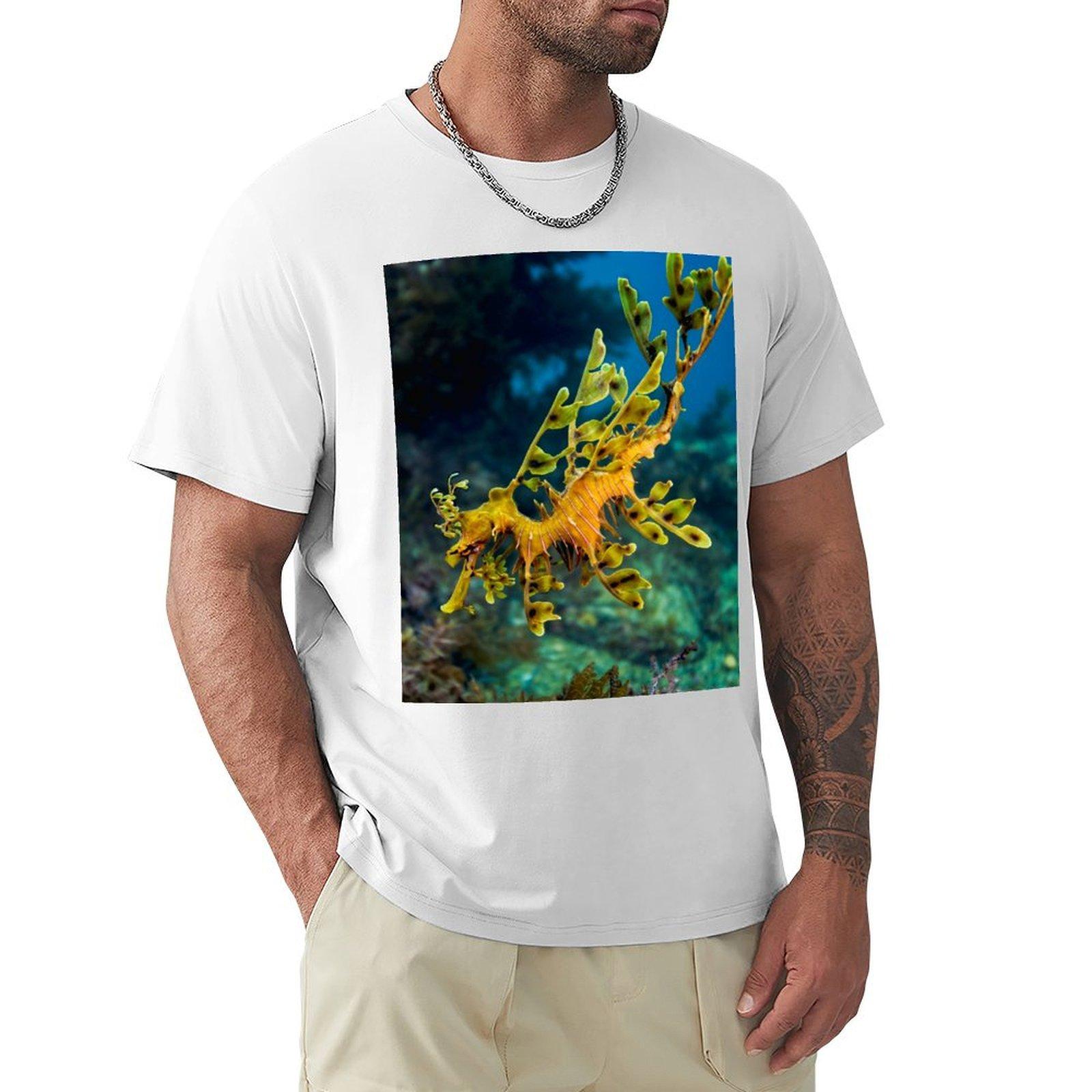 Leafy Dragon TShirt Tshirts man blue lock valentines clothes shirts graphic tee men S