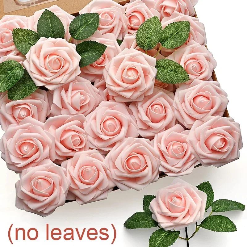 30/10PCS Artificial Foam Rose Flower Heads Bride Bouquet Flower for Home Wedding Party Table Decoration DIY Scrapbook Supplies