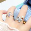 Cool Feeling, Four-Leaf Clover Enamel Dripping Oil Opening Ring, Simple Niche Fish Tail Index Finger Ring Stacked, Wearing Ring Woman