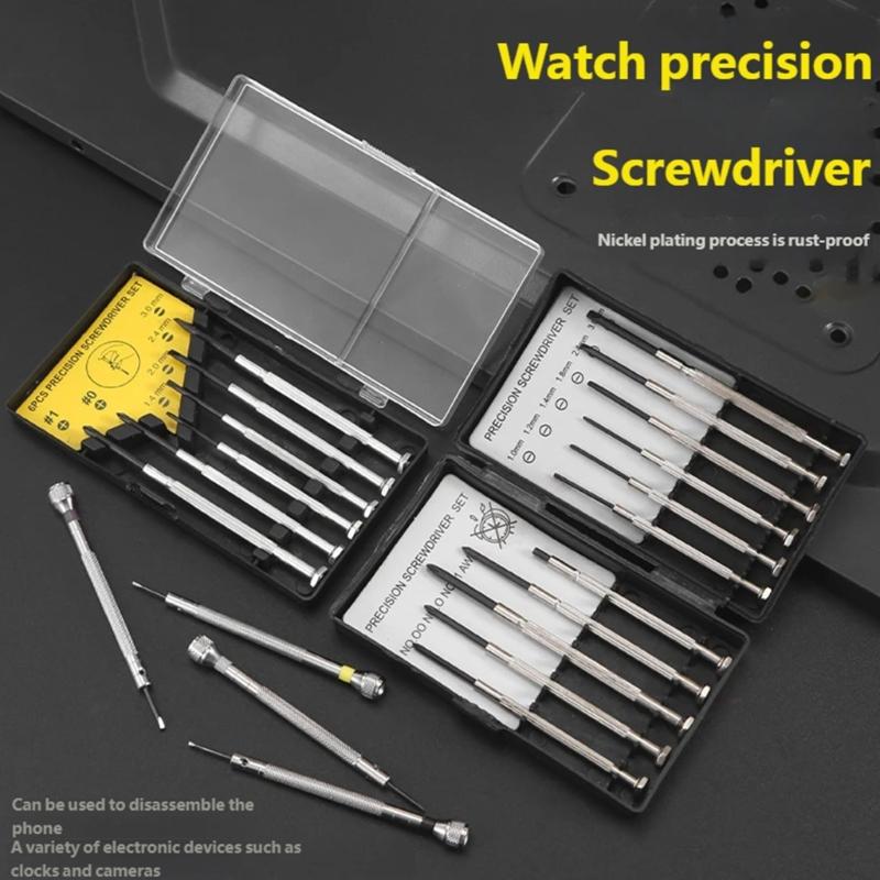 Steel Precise Screwdriver Set For Watch Repair And Electronics Maintenance Slip Resistant Design With Storage Case