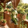 Resin Hanging Frog Garden Statue Handmade Frog Swing Ornament  Housewarming Gift