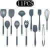 Black Non-stick Silicone Kitchenware Cooking Utensils Set Cookware Spatula Egg Beaters Stainless Steel Handle Kitchen Tool Set