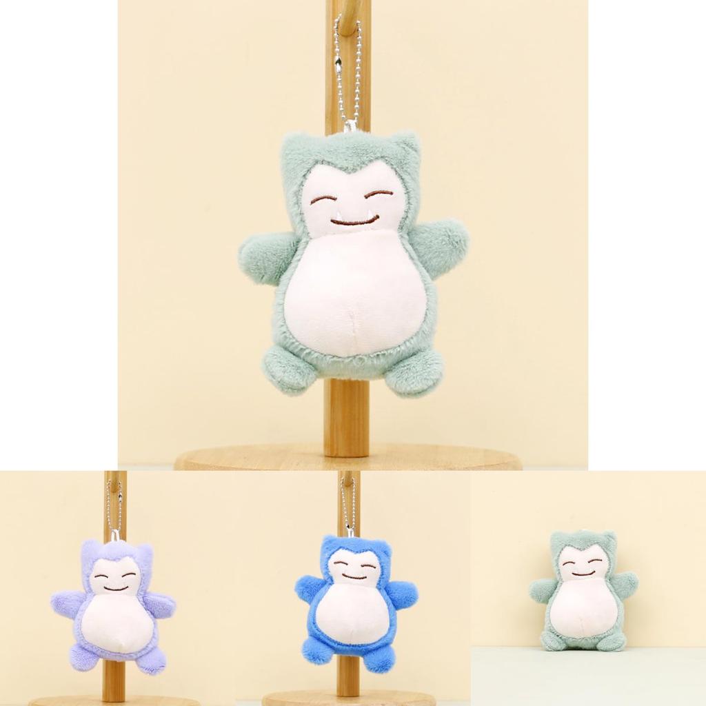 Kuscheliger Cartoon Snorlax Schlüsselanhänger Lavendel und Blaue Farben Weiches Plüschmaterial
