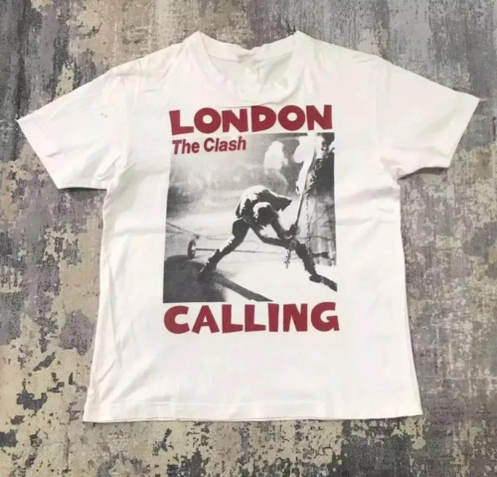 

The Clash London Concert Punk Theme T-Shirt - Loose Fit Cotton Unisex Streetwear Top Graphic T Shirts Harajuku T Shirt S
