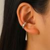Silver Tone Teardrop Drop Ear Cuff with Chain No Piercing Minimalist Dangle Ear Jewelry for Women