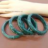 Bracciale in Giada Blu Profondo Xiuyan con Design a Fiore di Giada