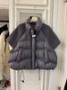 Stand-up collar winter women's vest fashionable new splicing trendy small cotton vest short loose knitted jacket