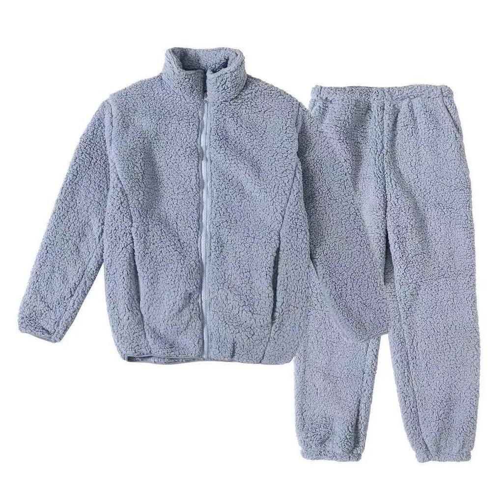 Beautiful Brushed Zipper Coral Fleece Pajamas Winter Women's Plus Velvet Thickened New Style Small Fragrance Autumn and Winter Flannel