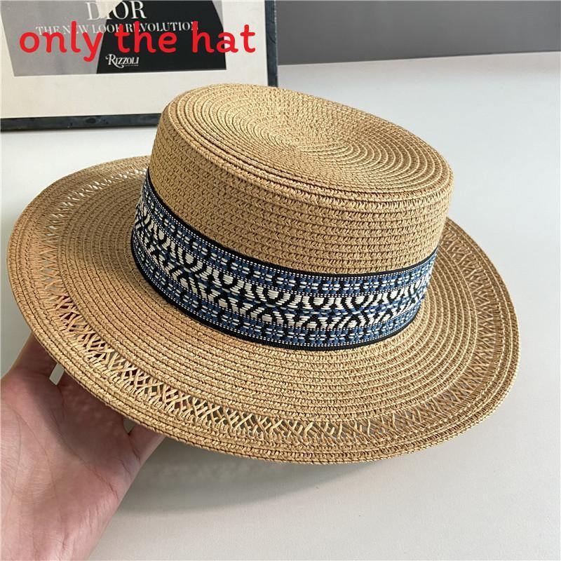 

Bohemian Beach Straw Hat With Wide Brim For Summer Sun Protection And Casual Style хакі