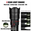 20000LM Most Powerful LED Flashlight Super Bright Long Range Torch Type-C Charging Tactical Flashlight With Power Display