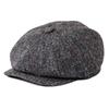 BOTVELA Tweed Lana 8 Pannelli Nero Spina di Pesce Cappello Newsboy Uomo Classico Stile 8 Pannelli Piatto Donna Berretto