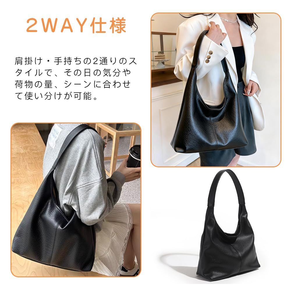 CHANGJIQ Shoulder Tote Handbag with Inner PU Perfect for and with Button Women's Bag, Bag, Pouch, Leather, Lightweight, Soft, Stylish, Simple,
