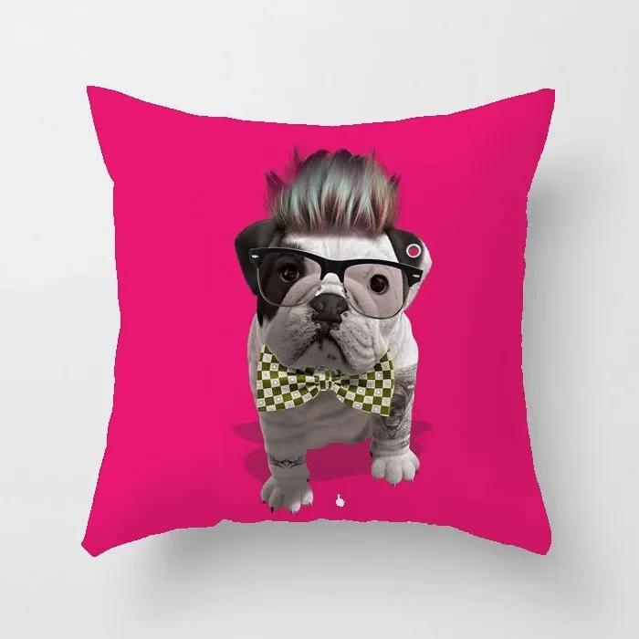 

Чехол на подушку для офисного сиденья Простой Милый Принт Кошки Собаки Хаски Модный Чехол на подушку Роскошный Домашний Декор 66x66cm темно серый