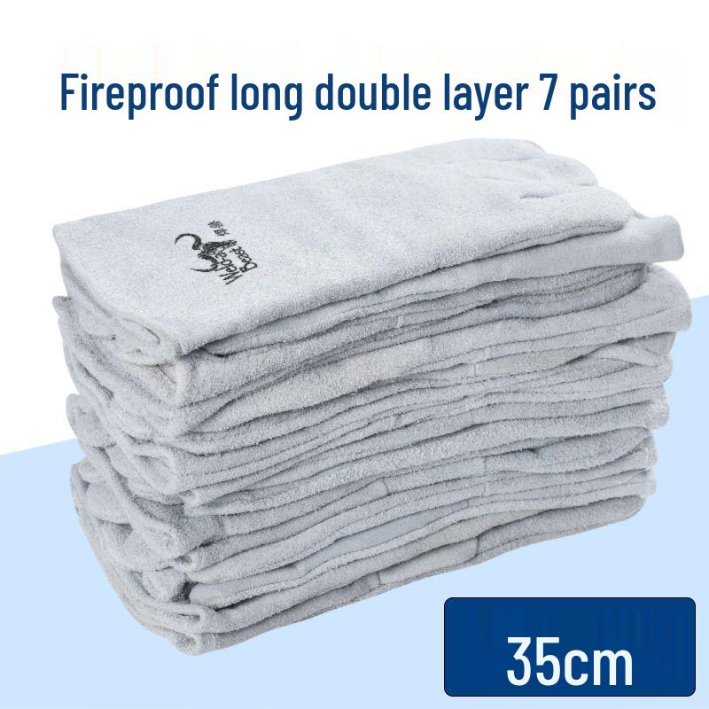 Cowhide Heat-Resistant Welding Gloves - Anti-Scald, Wear-Resistant, Long Labor Protection