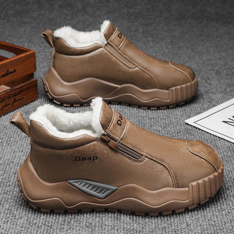 Plush Light Slip On Walking Shoe Outdoor Comfor Men High Top Sneakers 2025 Casual Shoes for Men Luxury Round Toe Men Ankle Boots
