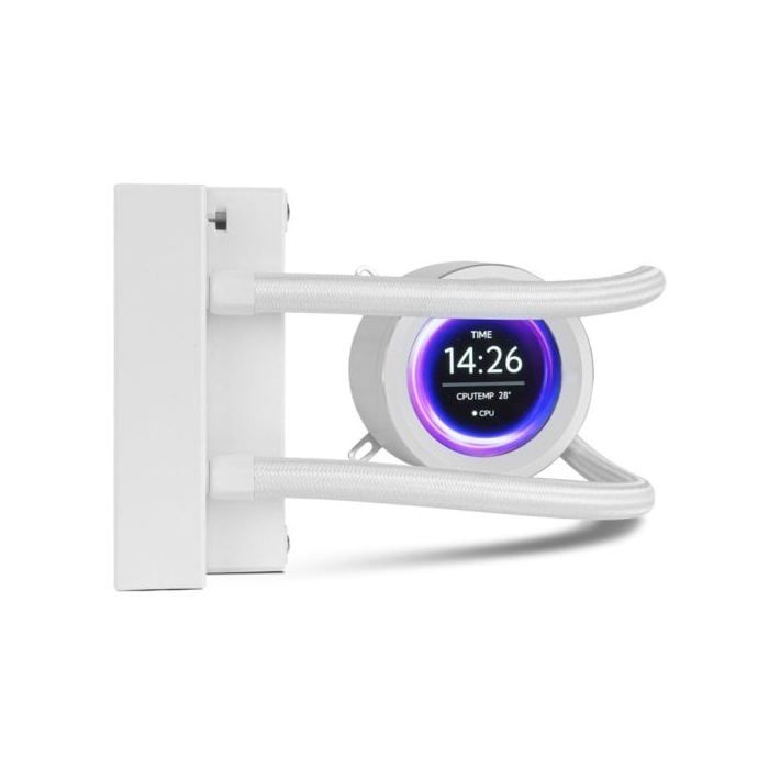 NOX XTREME PRODUCTS X-240 LCD WHITE - Refroidissement liquide ARGB avec écran LCD personnalisable, Intel et AMD, 2 ventilateurs