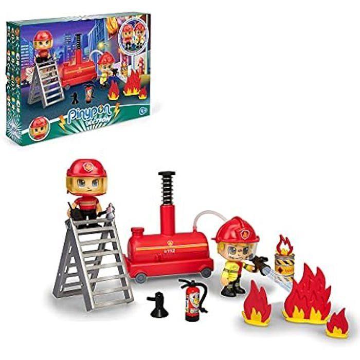 Jouet - PINYPON ACTION - Pinypon Action - 2 Pompiers - Accessoires Inclus - 4 Ans et Plus