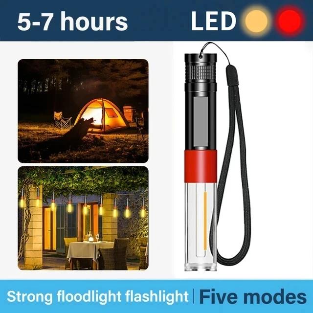 Multifunctional Flashlight USB Rechargeable Mini Magnetic Torch Lamp Portable Outdoor Waterproof Camping Lantern with 5 Modes