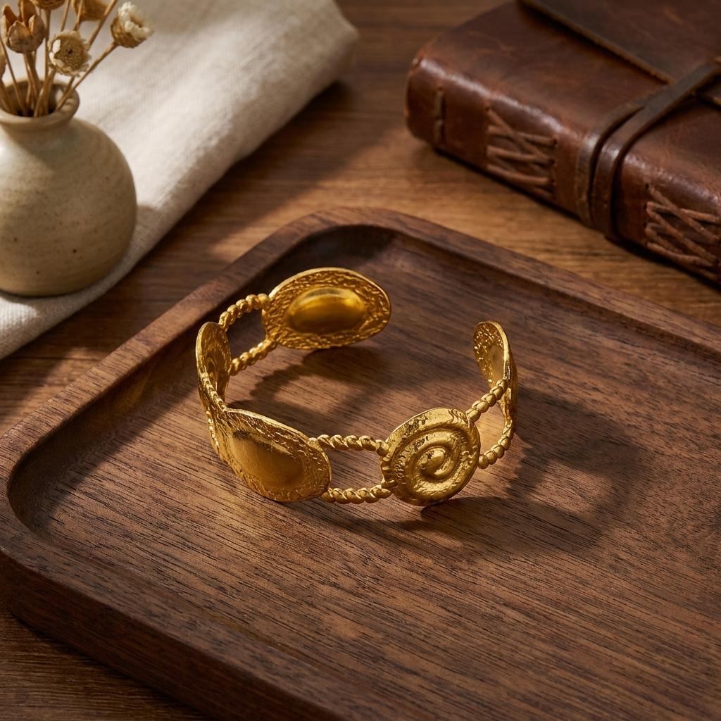 Bohemian Conch Stainless Steel Cuff Bracelet for Women Dainty Shell Hollow Spiral Open Bangle Party Chunky Jewelry Gift