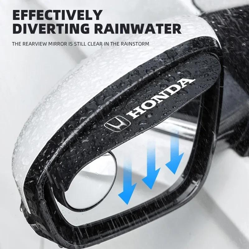 2in1 Car Rearview Mirror Rain Eyebrow Reversing Small Round Mirror For Honda Civic Accord CRV Fit Jazz CBR cb500x Accessories TR6