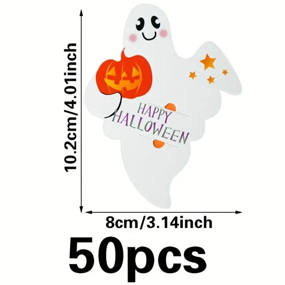 

50pcs Paper Halloween Lollipop Packing Card Cartoon Candy Cards Classroom Rewards 50pcs