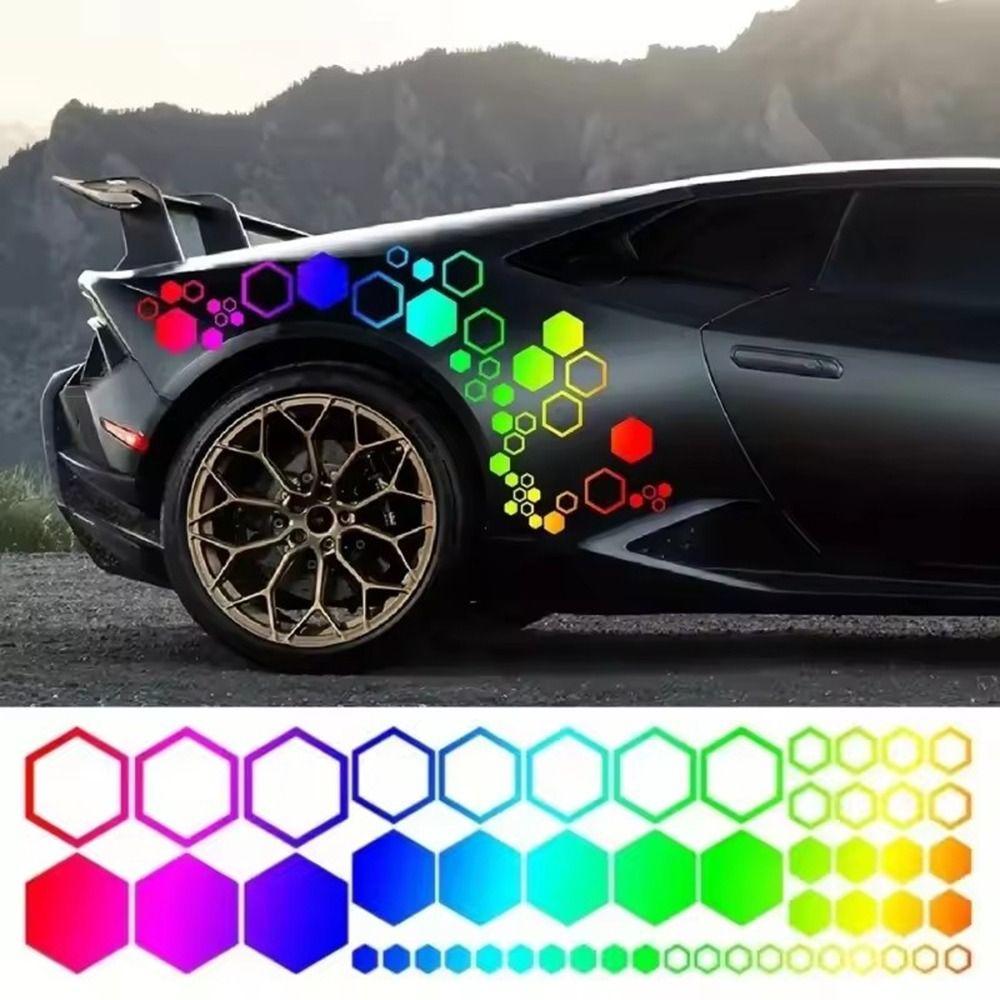 DIY Car Modification Car Decals Trims Waterproof Vinyl Hexagon Honeycomb Decals