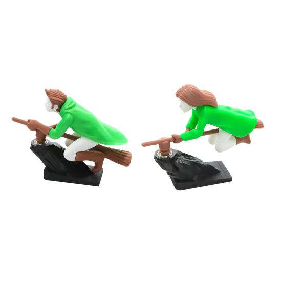 2 szt. Ozdoba na deskę rozdzielczą Drift Latająca miotła Dekoracja samochodowa Zabawka Czarodziej Sorcerer na deskę rozdzielczą z płynnym ruchem Wnętrze samochodu