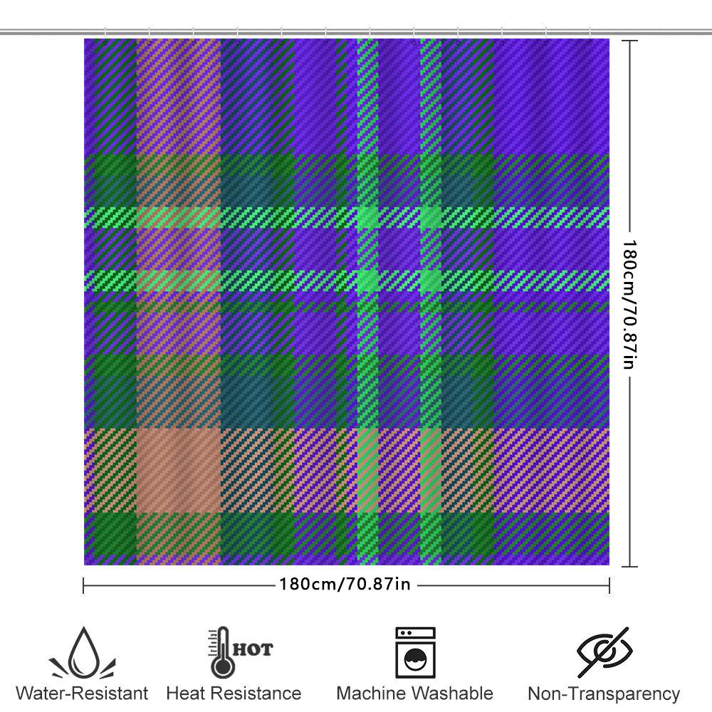 Plaid Shower Curtain Modern Multicolor Striped Bath Decoration 180X240Cm Waterproof Fabric For Bathroom Decor Home Accessories