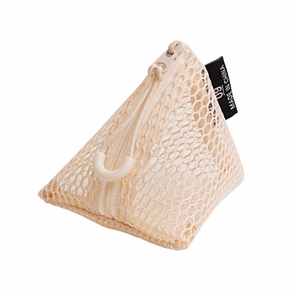 Clear Visible Mesh Storage Pouch Organizer Triangle Design Mini Coin Purse New Mesh Bag Travel Use