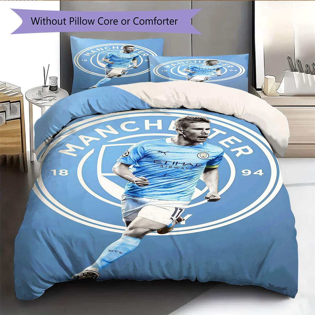 KDB Midfield Legend Bedding Quilt Set Quilt Cover Pillowcase Home Decoration Birthday Gift (1 * duvet cover + 2 * pillowcase, without core)