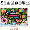 2D 1 Piece of Summer-themed Polyester Background Fabric Showcasing a Variety of Summer Elements