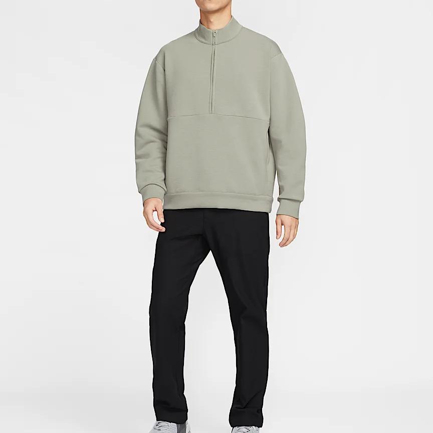 Nike Dri-Fit Impossibly Soft 24.7 Series Quick-Dry Stand Collar Solid Color Sweatshirt Men Sweatshirt Light-Green-Gray Steel-Green HQ6954320