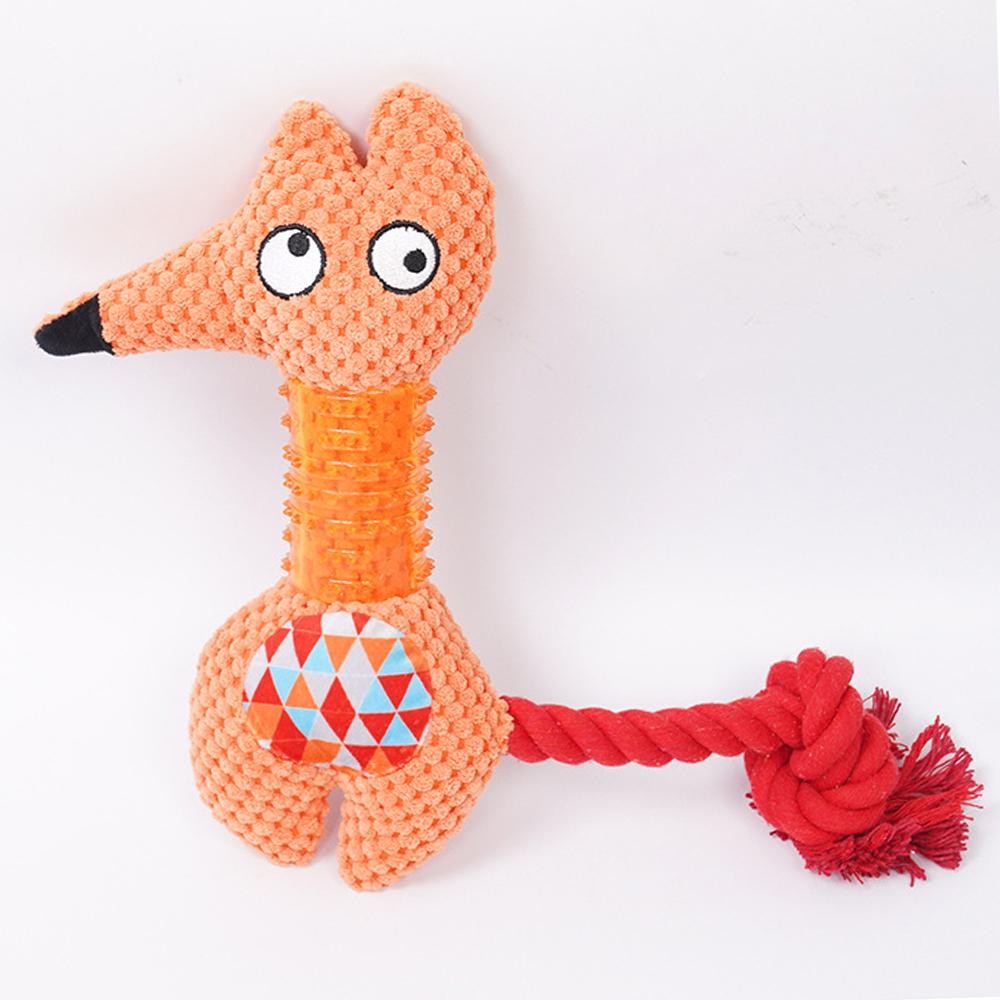 Custom Logo Squeaky Dog Rope TPR Plush Toy