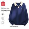 MINISO Women's Polo Collar Loose Pullover Sweatshirt