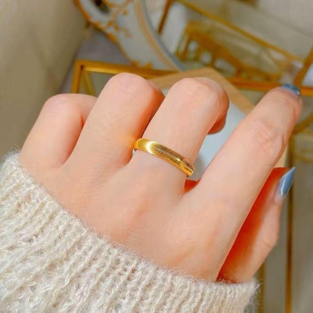 Bague simple œil de chat luxe léger Bague simple œil de chat ondulé Bijoux pour femme