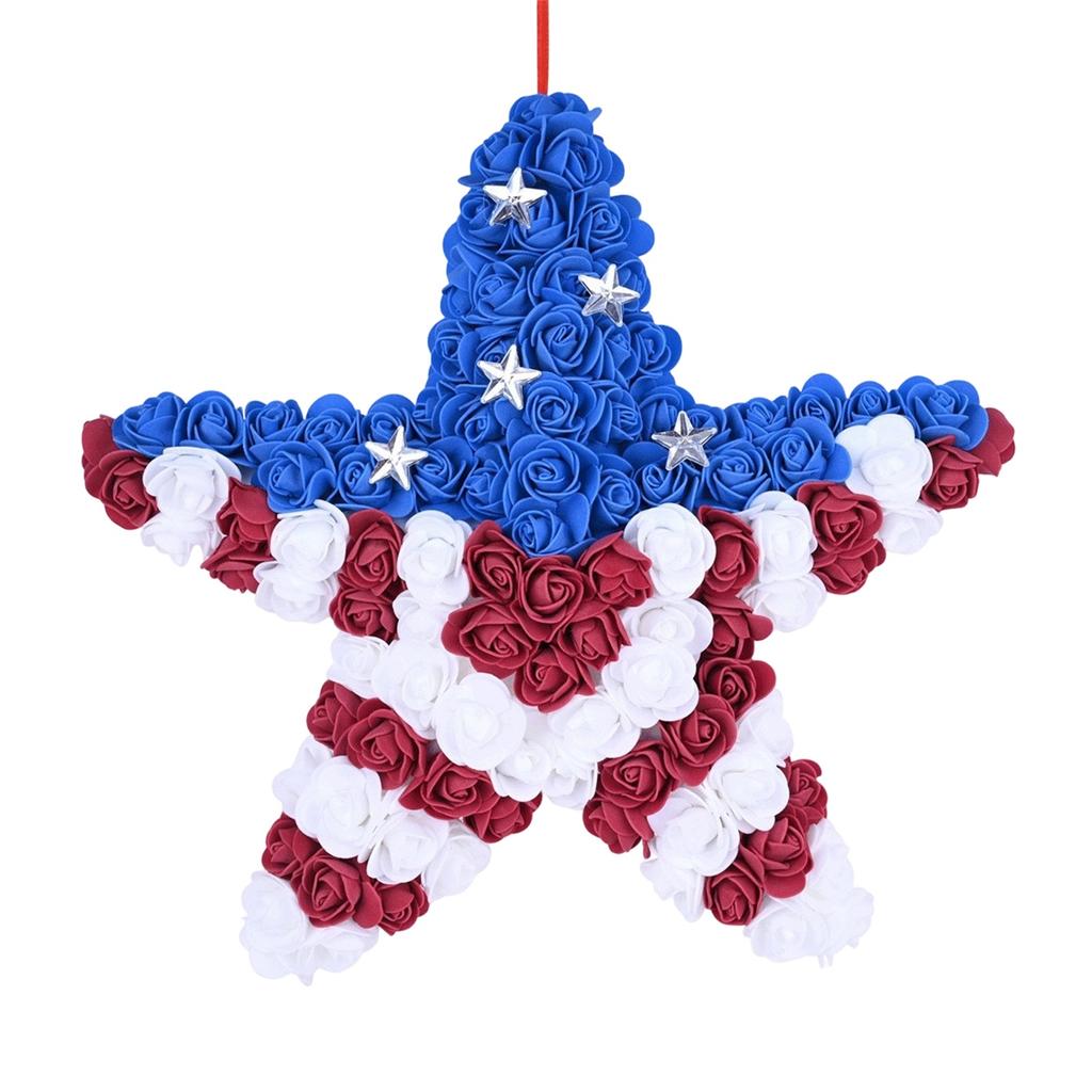 Haus Tür Hängende Dekorationen Rot, Blau, Ranken Kreise Festival Party Unabhängigkeitstag Kranz