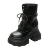 Fashion 2025 New 11cm Women Ankle Boots Platform Mid-Calf Motorcycle Women Shoes Boots Autumn Winter Warm Non-slip Female Short Boots