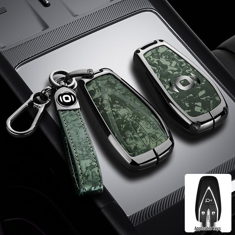 Changan Qiyuan A05/A06/A07 Schlüsseletui - Q05 125MAX Fernbedienung Metallgehäuse mit Leder-Druckknopf