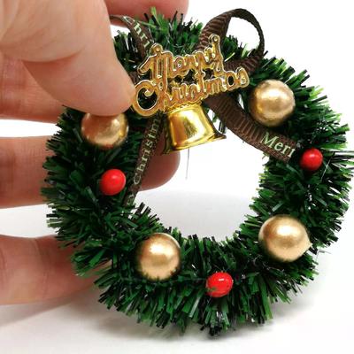 1Pc 6Cm Miniature Wreath Doll House Christmas Tree Wall Baking Decoration Dollhouse Access Children Toy Gift Kid Navidad