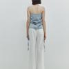 MEENDERI SATIN LOGO SCARF - SKY BLUE