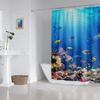 Ozean Unterwasser Duschvorhang - Bunte Tropische Fische & Korallenriff 72x72 Zoll, Wasserdichtes Meeresleben Dekor mit 12 Haken