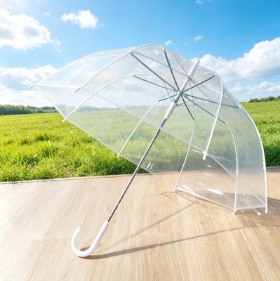 Paraguas de Cúpula Transparente con Mecanismo Automático de Apertura y Cierre Cubierta Transparente Diseño a Prueba de Viento Estructura Resistente Mango Ligero para Protección contra la Lluvia