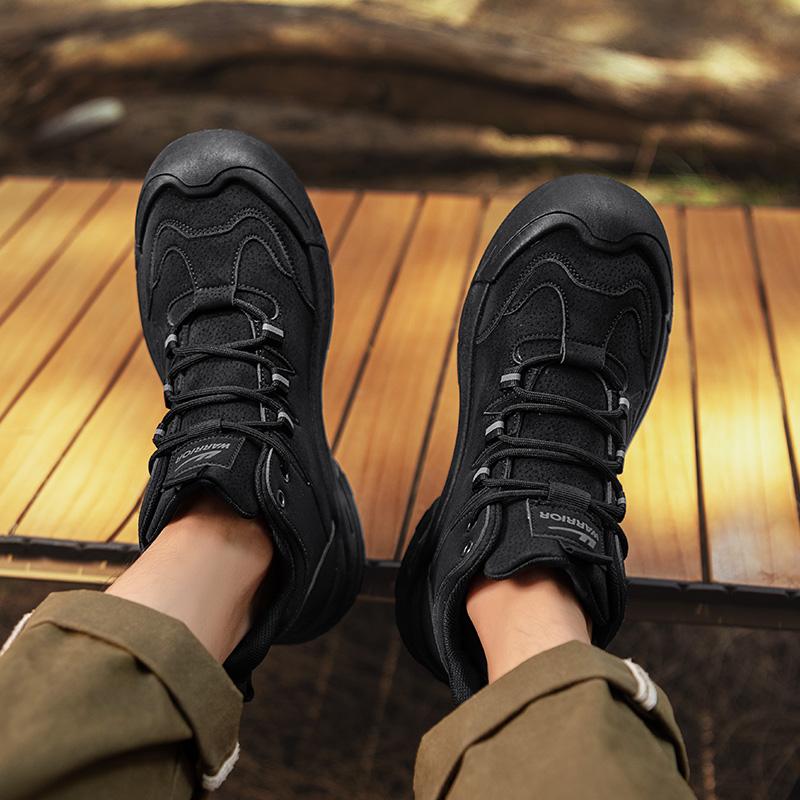 Warrior High-Top Hiking Shoes Casual Sports Fashion Versatile Daily Commuting Slip-Resistant Durable Fit Men Hiking Shoes WXP(WZ)-250501