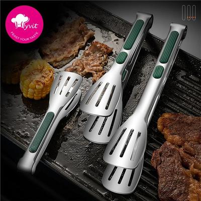 Rutschfeste Lebensmittelzange aus Edelstahl für Fleisch, Brot, Grill, schwedischer Tischclip, Küchenutensilien, Küchenzubehör
