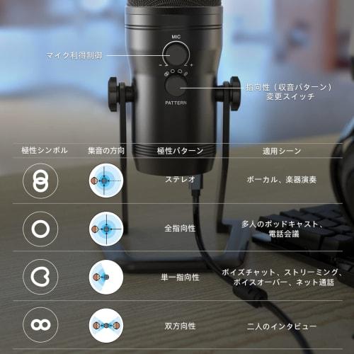 FIFINE USB Microphone, Condenser Stereo Recording Microphone with Mute Button and 3.5mm Earphone Jack for Audio Monitoring, Adjustable Polarity, for C